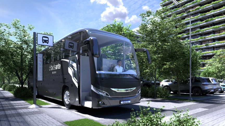 Ônibus do condomínio Cidade Arte